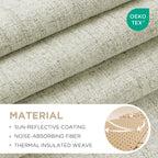 Joydeco Blackout Curtains for Bedroom - 96 Inch Long 100% Light Blocking 2 Panels Light Beige Drapes, Thermal Insulated Room Darkening Curtains, Linen Textured for Living Room, Rod Pocket & Back Tabs