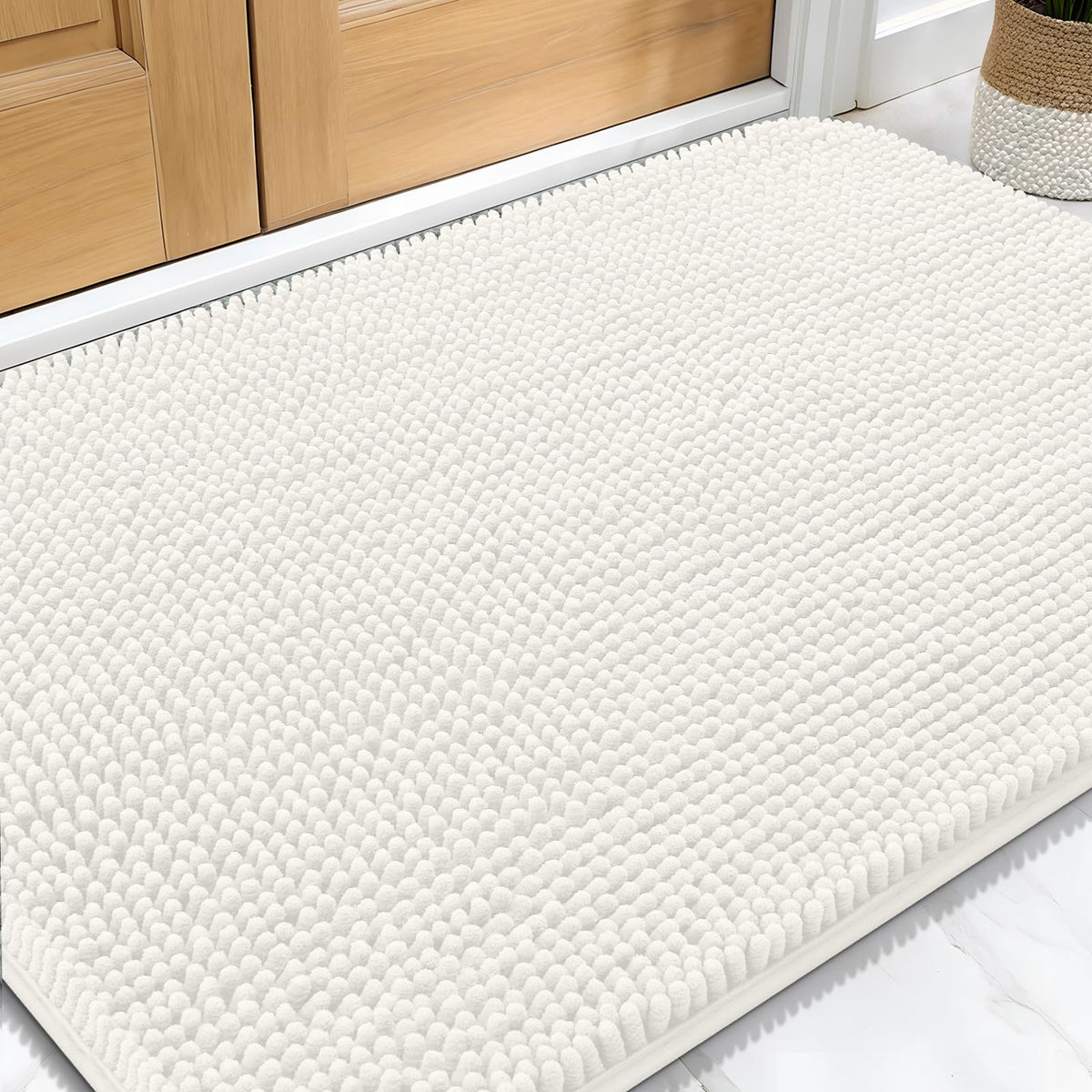 OLANLY Dog Door Mat for Muddy Paws 34x21, Super Absorbent Chenille Mud Mat