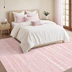 Nakagishi Boho 5x8 Area Rug Living Room Rugs Machine Washable Pink