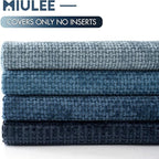 MIULEE Pack of 4 Couch Throw Pillow Covers 26x26 Inch Neutral Blue Soft Decorative Chenille Pillow Covers Farmhouse Accent Cushion Covers for Boho Western Spring Home Decor Sofa Bedroom Living Room