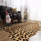 AROGAN Premium Leopard Print Rug 6.2x7 Feet, Machine Washable Faux Fur Cheetah Rug, Non-Slip Animal Print Hide Leopard Skin Area Rug for Bedroom Living Room Home Decor