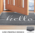 BeneathYourFeet Door Mat (30"x17.5",Grey), Welcome Mat Low Profile Front Doormat Non Slip Rugs for Entryway, Patio, High Traffic Areas