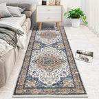 HEBE Hallway Runner Rug 2'x6' Washable Vintage Distressed Area Rugs Non Slip Laundry Rug Runner Boho Floor Carpet Runners for Hallways Entryway Laundry Room Kitchen Bathroom