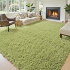 6x9 Shag Area Rug for Living Room,Grass Green Soft Plush Fluffy Carpet
