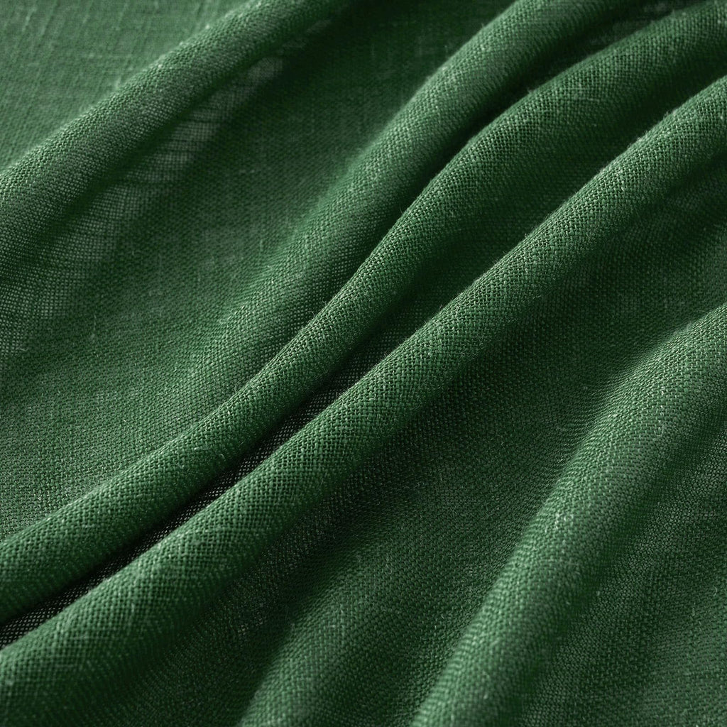 MIULEE Emerald Green Linen Curtains 52x84 Inch Long for Bedroom Living Room
