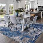 RELEANY Washable 6'x9' Abstract Area Rug for Living Room Blue Gray
