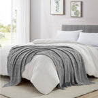 BOURINA Light Grey Throw Blanket 50 x70 Inch Jacquard Throw Knitted Blanket