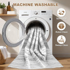 Nakagishi Boho 10x12 Area Rug Living Room Rugs Machine Washable Gray