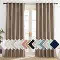 NICETOWN Burlap Vintage Open Linen Weave Flax Thermal Curtains, 100% Blackout Curtains 95" Long for Dining Room, Soundproof Window Treatment Drapes for Home Office, 62" Wide Per Panel, Set of 2