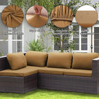 Outdoor Cushion Covers Set,8PCS Patio Furniture Couch Seat Slipcovers, Replacement for Sofa Sectional Chair(Cover，Only)