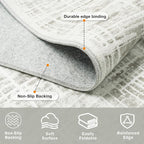 5x8 Area Rugs Washable Rug: Anti-Skid Abstract Modern Living Room Rug Soft Thin Carpets Indoor Floor Non-Shedding Carpet for Bedroom Dining Farmhouse Nursery Home Office (White Gray, 5'x8')