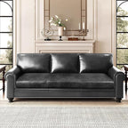 Leather Look Couch Cushion Covers Sofa Seat Slipcovers Sets Couches Furniture Protector for Sectional Armchair Loveseat Pets Kids Stretch Spandex Fabric (1 Cushion Sofa, Dark Grey)