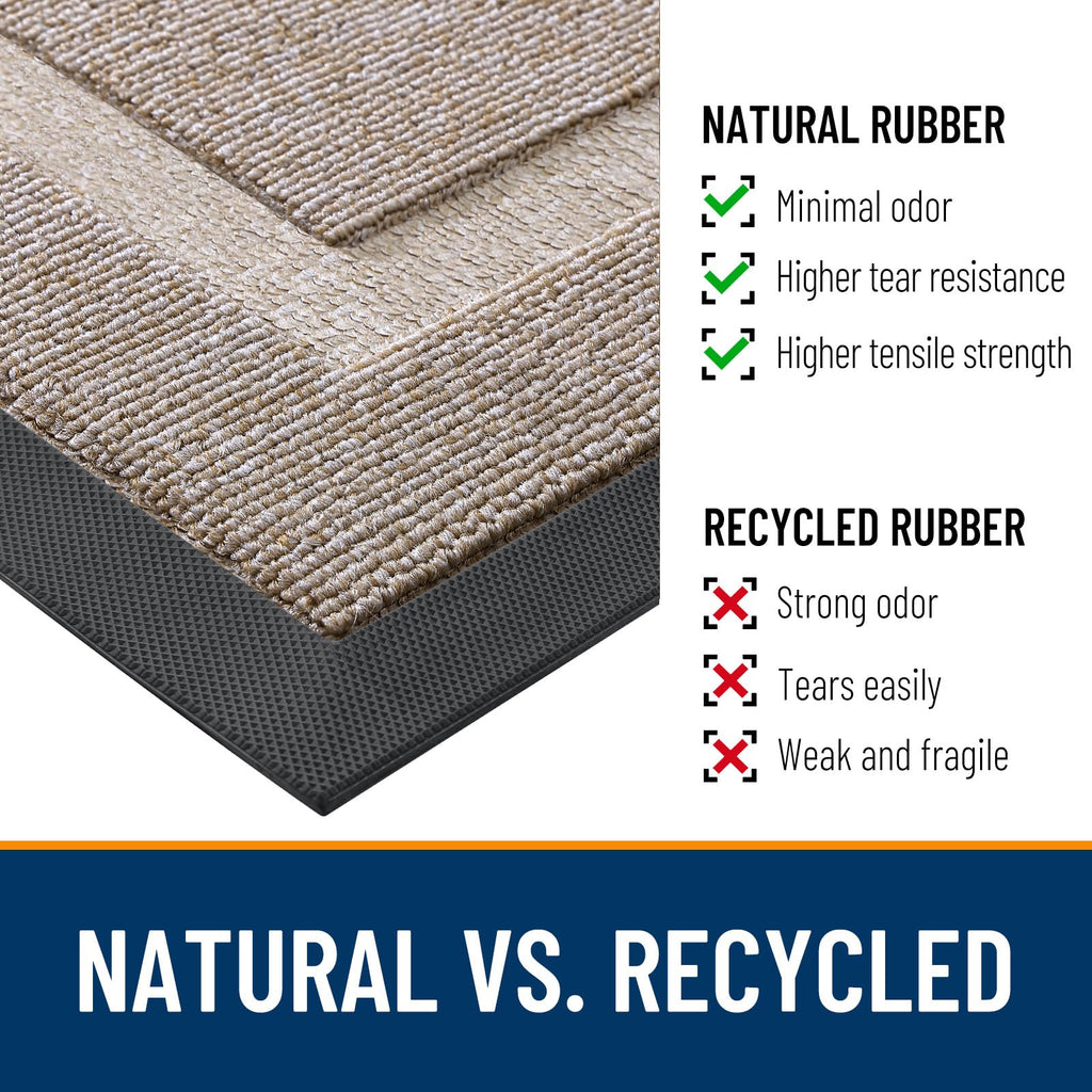 OLANLY Front Door Mat Outside 47x17, All-Season Heavy-Duty Rubber Doormat