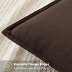 MIULEE Decorative Linen Pillow Covers 18x18 Inch Dark Brown Boho Farmhouse Neutral Winter Couch Throw Pillows for Bed Pack of 2 Accent Modern Pillowcase Sofa Livingroom Home Decor
