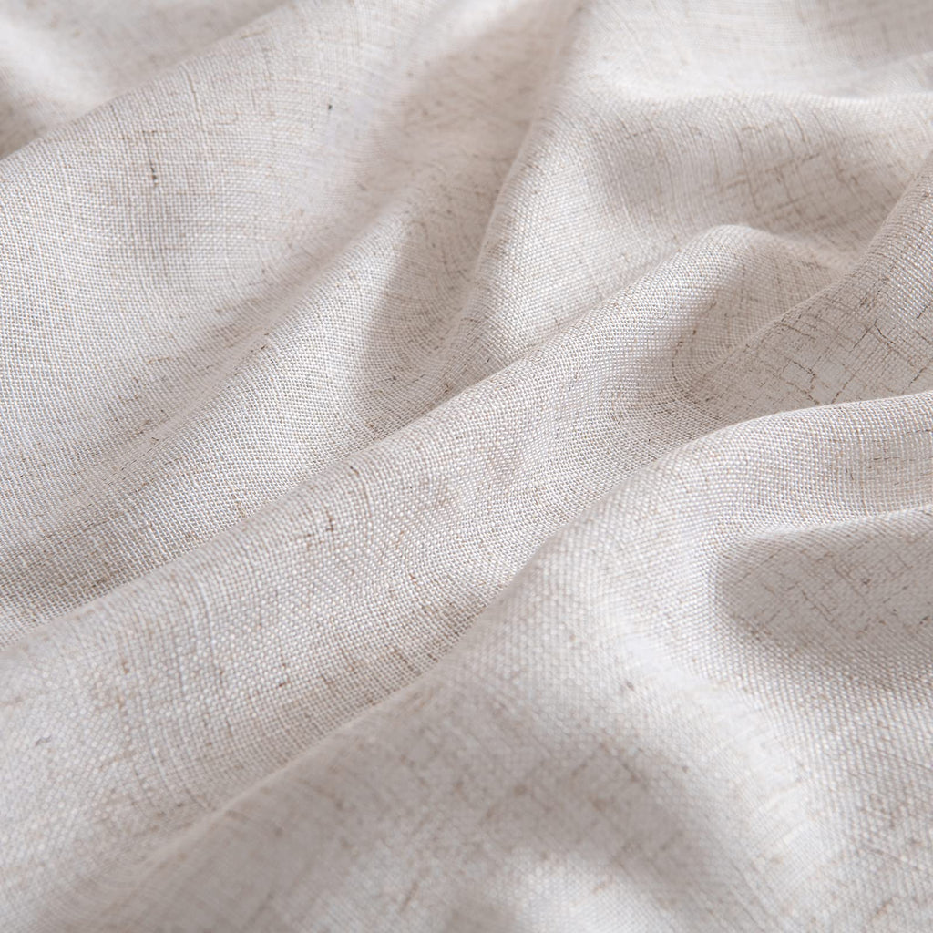 MIULEE Natural White Linen Curtains 52x80 Inch Length Soft Thick Linen
