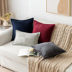 MIULEE Decorative Throw Pillow Covers for Couch 18x18 Inch Navy Blue 2 Pack