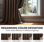Deconovo Blackout Curtains, Thermal Insulated, W42 x L95 2 Panels, Back Tab, Machine Washable, Room-Darkening Drapes for Bedroom/Living Room Brown