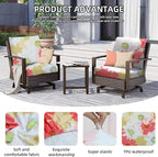 8Pcs Outdoor Cushion Covers, Patio Cushion Covers,Stretch Elastic Slipcovers, Replacement Washable & Reusable Furniture Protector for Patio Couch (Sakura-Pattern,Cover Only)