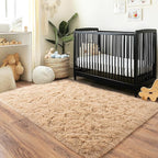 Pionblank Fluffy Area Rug for Bedroom 4x6 Feet, Indoor Plush Carpet, Shag Soft Bedside Rug, Cute Comfy Furry Rug for Living Room Dorm Girls Boys Room Nursery Decor, Camel