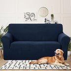 U-NICE HOME Oversized Stretch Loveseat Couch Cover Sofa Covers Washable Sofa Slipcover Furniture Protector for 2 Cushion Couch Sofa Pet Friendly, Navy