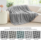 BEDELITE Fleece Blanket - 3D Jacquard Decorative Grey Throw Blankets for Couch & Bed, Soft and Cozy Warm Plush Fluffy Blanket All Seasons Suitable, 50x70Inches