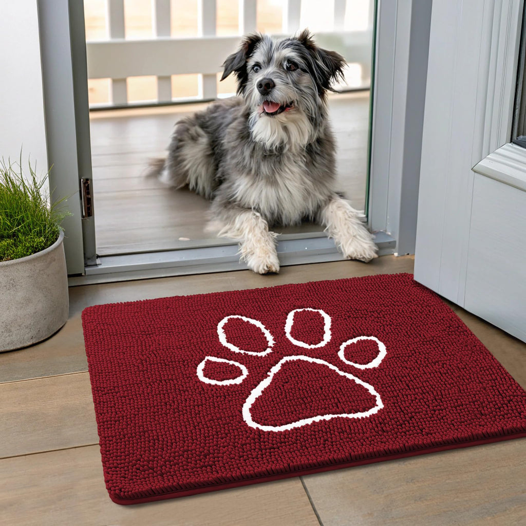 Smiry Dog Door Mat for Muddy Paws, Absorbent Non Slip Dirt Trapper, 24x16
