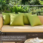 MIULEE Pack of 4 Decorative Outdoor Throw Pillow Covers Linen Waterproof Pillow Covers Spring Farmhouse Cushion Cases for Patio Garden Tent Balcony Couch Sofa 18x18 inch Moss Green