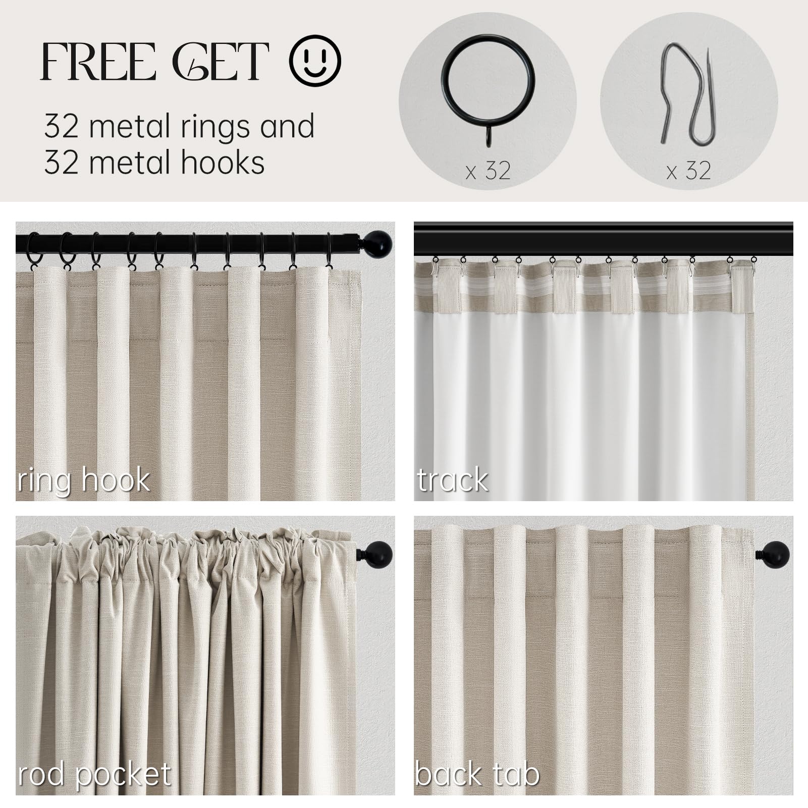 Topfinel Extra Wide 70 Inch Length Blackout Curtains 108 Inches Long 2 Panels Set for Sliding Glass Doors Modern Pleated Linen Blend Heavy Floor to Ceiling Large Window Drapes 70" W x 108" L