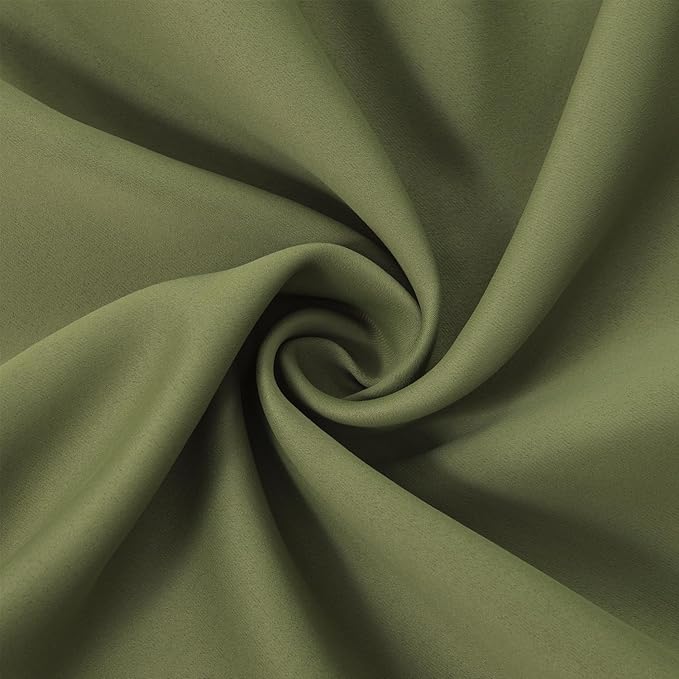 LEMOMO Blackout Curtains 66 x 84 inch/Olive Green Curtains Set of 2 Panels/Thermal Insulated Room Darkening Bedroom Curtains