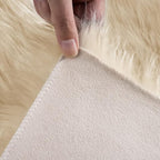 Ciicool Round Fur Fluffy Area Rug for Bedroom, Beige Faux Fur Rugs Furry Circle for Kids Room, Cute Furry Nursery Carpet, Plush Shag Circular Rugs Floor Carpets for Teen Girl Room, 3x3 Ft