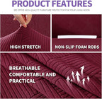 ZNSAYOTX Oversized Super Stretch Couch Cover (92"-115"), New Universal Sofa Covers Comfortable & Durable, Dog Cat Pets Friendly Extra Large Spandex Sofa Slipcovers (Wine Red, XL Sofa)