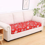 hyha Printed Couch Cushion Covers, Floral Sofa Covers Washable for 3 Cushion Couch, Stretch Pattern Outdoor Cushion Covers for Patio Furniture with Elastic Bottom(Large, Christmas Snowflakes)