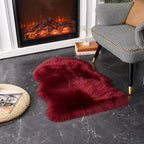 EasyJoy Ultra Soft Fluffy Shaggy Area Rug Faux Fur Rug Chair Cover Seat Pad Fuzzy Area Rug for Bedroom Floor Sofa Living Room (2 x 3 ft Sheepskin, Burgundy)