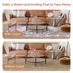 OPPODREAM Soft Area Rugs 4x6, Persian-Inspired Washable Rug, Pink