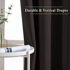 NICETOWN Room Darkening 118 inch Long Curtains, Grommet Thermal Drapes Weighted Room Divider Wide Window Treatments for Living Room, W66 x L118, Toffee Brown, 2 Panels