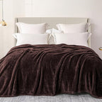 Exclusivo Mezcla Plush Fuzzy Fleece Bed Blanket King Size, Super Soft, Fluffy and Warm Blankets for Couch, Bed, All Season (Coffee, 90x104 Inches)
