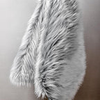 Ashler Faux Fur Rug - Fluffy Shaggy Area Rug, Ultra Soft 3 x 3 Feet Round, Frosted Bottom Gray Fuzzy Rug, Machine Washable, Nursery Decor Throw Rugs for Bedroom, Kids Room, Living Room