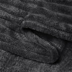 BEDELITE Fleece Blanket Queen Size – 3D Ribbed Jacquard Soft and Warm Decorative Fuzzy Blankets – Cozy, Fluffy, Plush Lightweight Throw Blankets for Couch, Bed, Sofa(Black, 90x90 inches)