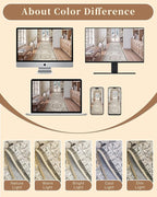 Madane Kitchen Runner 2'6''x8' Soft Rug Runners for Hallways, Ivory/Brown