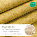Joydeco Blackout Curtains for Bedroom - 100% Light Blocking 2 Panels Set Yellow Drapes 66" W x 96" L, Thermal Insulated Room Darkening Curtains, Linen Textured for Living Room, Rod Pocket & Back Tabs