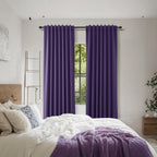 Guken 100% Blackout Curtains 84 Inch Length 2 Panels Set for Living Room Bedroom Back Tab Thermal Insulated Black Out Linen Drapes Room Darkening New Purple,52x84
