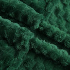 Puncuntex Dark Green Throw Blanket 90"×90" inches Fuzzy 3D Jacquard Decorative Flannel Fleece Super Soft Plush Cozy Blanket for Couch Sofa Chair Lightweight