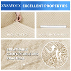 ZNSAYOTX 1 Piece Jacquard Couch Covers for 2 Cushion Couch High Stretch Loveseat Slipcover for Pets Dogs Anti Slip Love Seat Sofa Slipcover Furniture Protector (Loveseat, Light Beige)