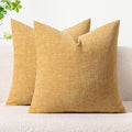 MIULEE Soft Chenille Throw Pillow Covers Beige Yellow 20x20 Inch Pack of 2