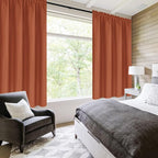 DWCN Blackout Curtains Thermal Insulated, Energy Saving & Noise Reducing Bedroom and Living Room Curtains, Burnt Ochre, W 38x L 63 Inch, Set of 2 Rod Pocket Curtain Panels