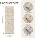 Kitchen Runner Rug Non Slip - 2.5 x 8 Runners for Hallways, Entryway, Bedroom, Washable Runner Rugs for Bathroom, Laundry Room, Low Pile Soft Vintage Area Rug(2.5'x8', Brown/Ivory)