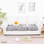 Smiry Printed Couch Cushion Covers, Stretch Soft Couch Covers for Sofa, Washable Non-Slip Sofa Slipcover Furniture Protector for Indoor and Outdoor (3 Pack, Grey and Black)