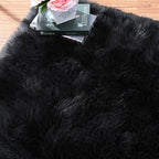 ORINOVA Black Rug for Bedroom 5x7 Area Rugs for Living Room Washable Shaggy Sheepskin Fluffy Fur Rug for Girl Room Rectangle Nursery