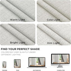 Joydeco Linen Blackout Curtains for Bedroom - 100% Light Blocking 1 Panels, White Drapes 70" W x 96" L, Thermal Insulated Room Darkening Curtains for Living Room, Rod Pocket & Back Tabs