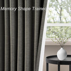 Topfinel 100% Blackout Linen Textured Curtains 84 inches Long Charcoal Gray Thermal Insulating Privacy Energy Saving for Bedroom Living Room Window Office Theater Baby Nursery Back Tab 2 Panels